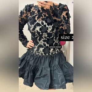 Antonio Melani Black Floral Lace Dress